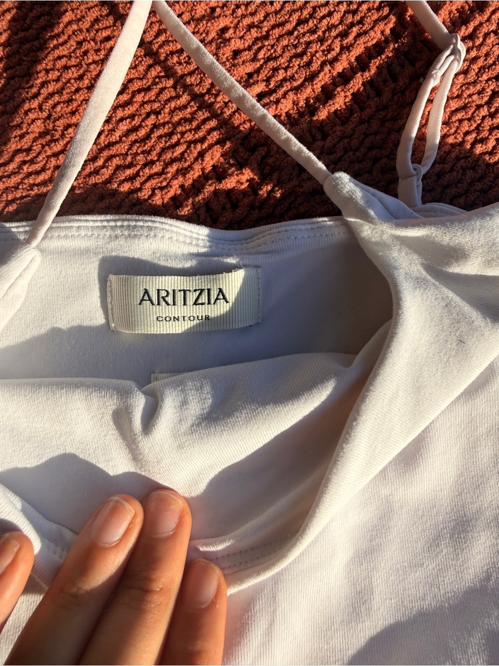 Aritzia White Slim Spaghetti-Strap Cami - Picture 2 of 2